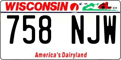 WI license plate 758NJW