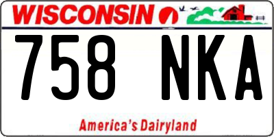 WI license plate 758NKA