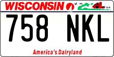 WI license plate 758NKL