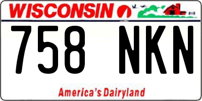 WI license plate 758NKN
