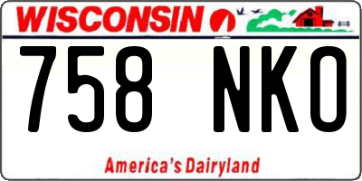 WI license plate 758NKO