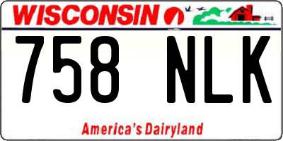 WI license plate 758NLK