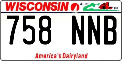 WI license plate 758NNB