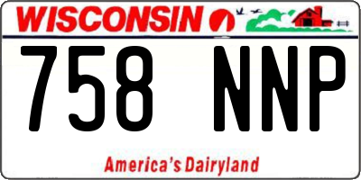 WI license plate 758NNP