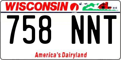 WI license plate 758NNT
