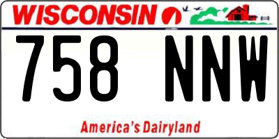 WI license plate 758NNW