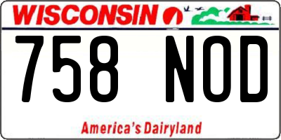 WI license plate 758NOD