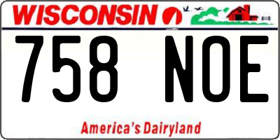 WI license plate 758NOE