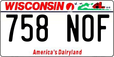 WI license plate 758NOF