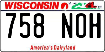 WI license plate 758NOH