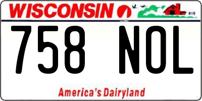 WI license plate 758NOL