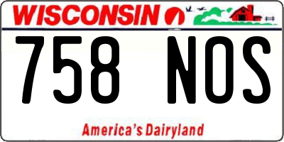 WI license plate 758NOS