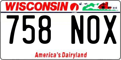 WI license plate 758NOX