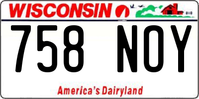 WI license plate 758NOY