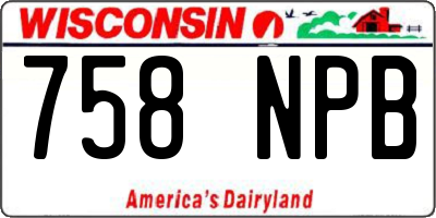 WI license plate 758NPB