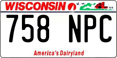 WI license plate 758NPC