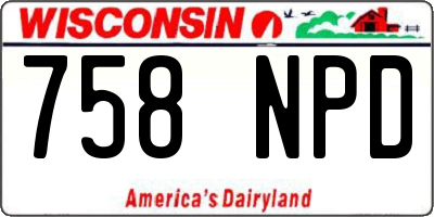 WI license plate 758NPD