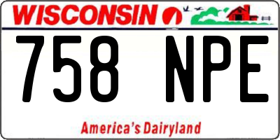 WI license plate 758NPE