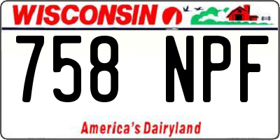 WI license plate 758NPF