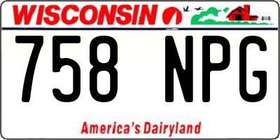 WI license plate 758NPG