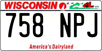 WI license plate 758NPJ