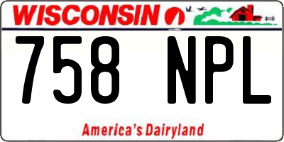 WI license plate 758NPL