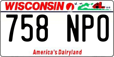 WI license plate 758NPO
