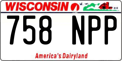WI license plate 758NPP