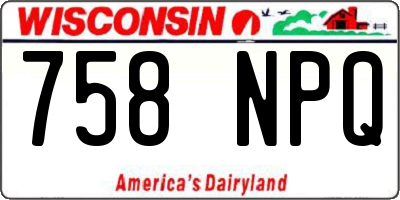 WI license plate 758NPQ