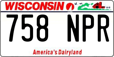 WI license plate 758NPR