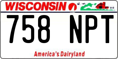 WI license plate 758NPT