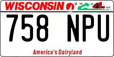 WI license plate 758NPU
