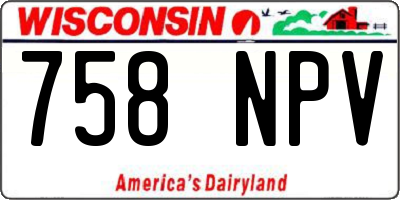 WI license plate 758NPV