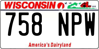 WI license plate 758NPW