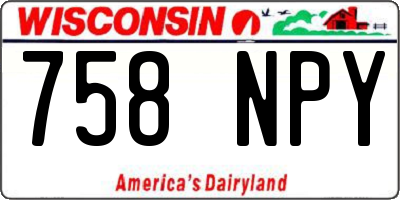 WI license plate 758NPY