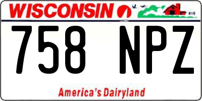 WI license plate 758NPZ