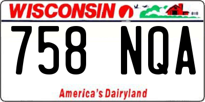 WI license plate 758NQA