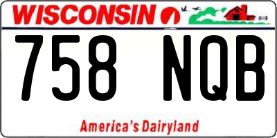 WI license plate 758NQB