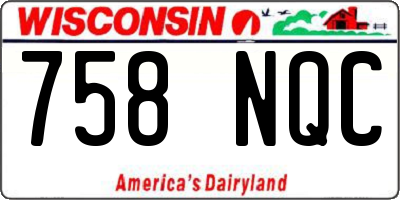 WI license plate 758NQC