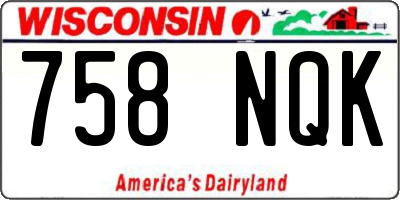 WI license plate 758NQK