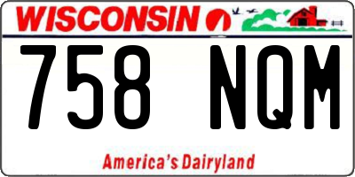 WI license plate 758NQM