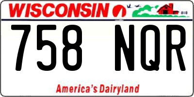 WI license plate 758NQR