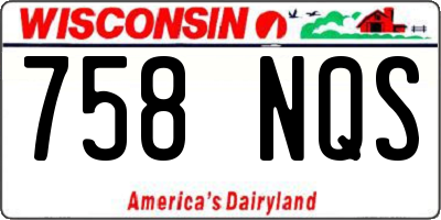 WI license plate 758NQS