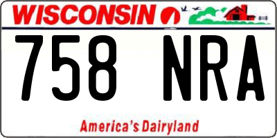 WI license plate 758NRA
