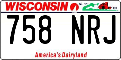 WI license plate 758NRJ
