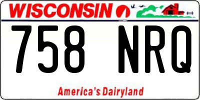 WI license plate 758NRQ