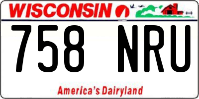 WI license plate 758NRU
