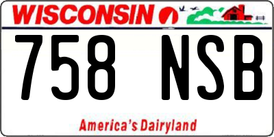 WI license plate 758NSB