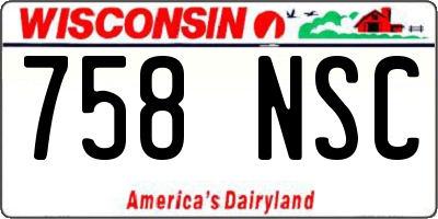 WI license plate 758NSC