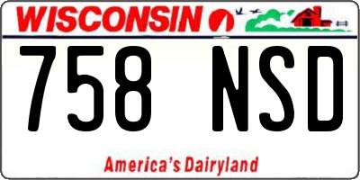 WI license plate 758NSD
